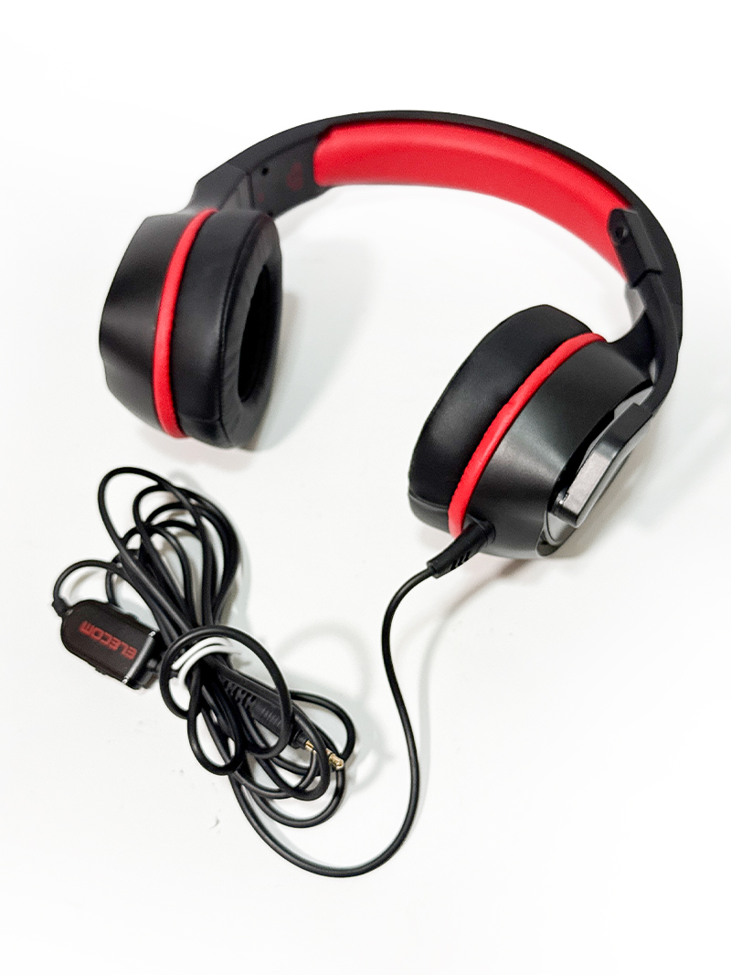 エレコム ゲーミングヘッドセット 大型50mmドライバ搭載 コントローラー付 ケーブル長2.0m HS-G01BK 動作品