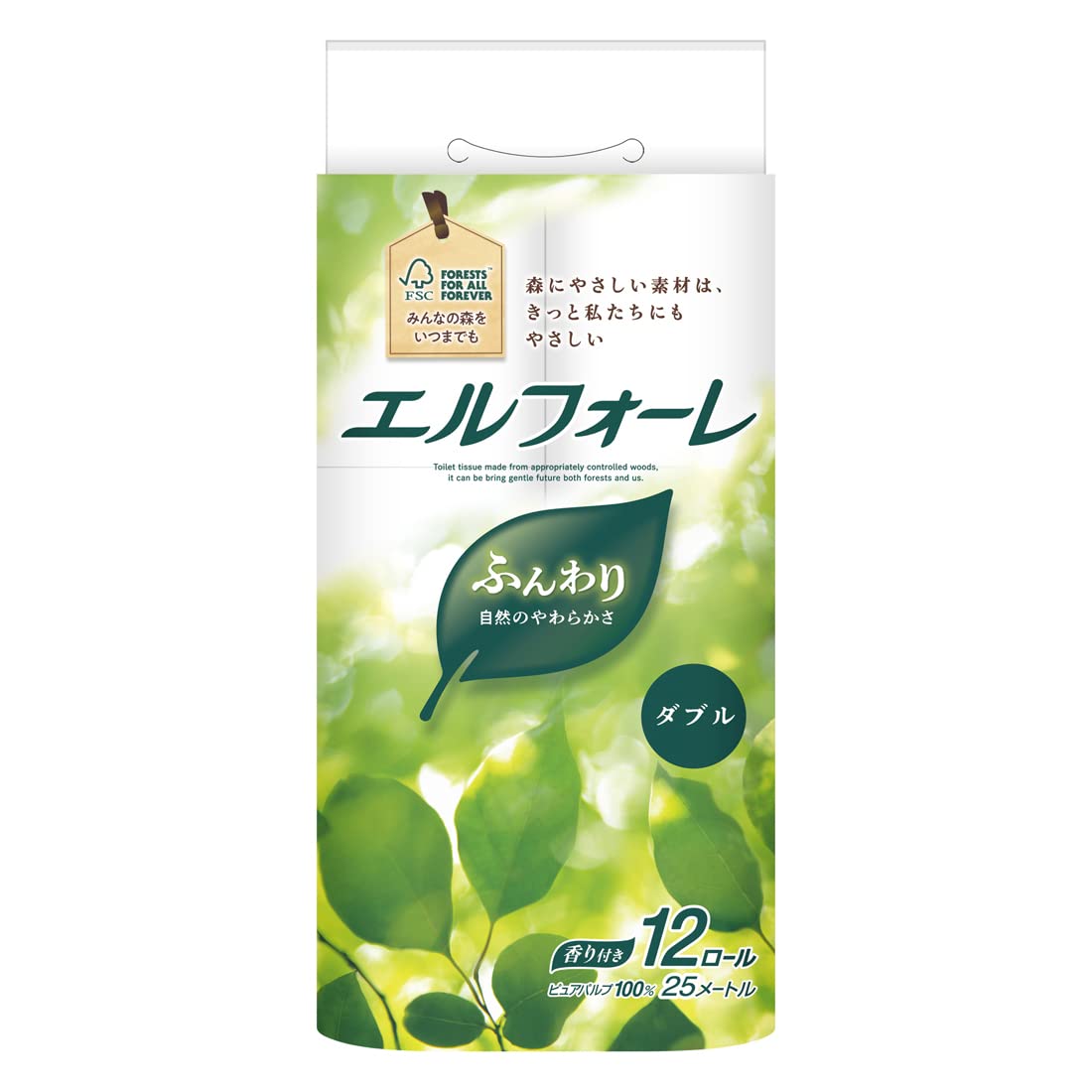 【ケース販売：6個入】 トイレットペーパー エルフォーレ トイレットティシュー 25ｍ×12ロール ダブル