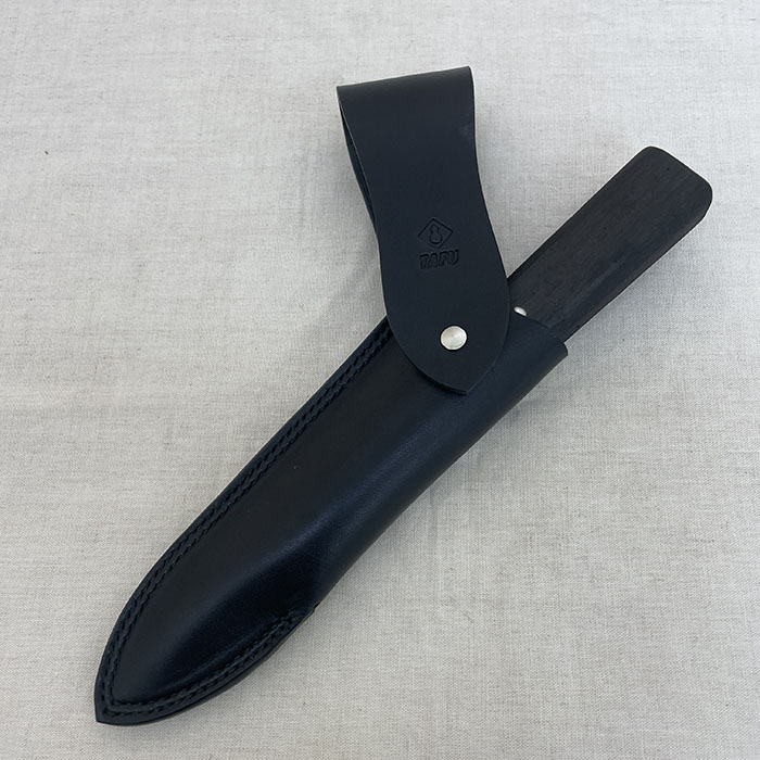 漁師マキリ ふくべ鍛冶 タフ 漁師マキリTAFU 135mm 両刃青紙 黒牛革ケース 着火棒