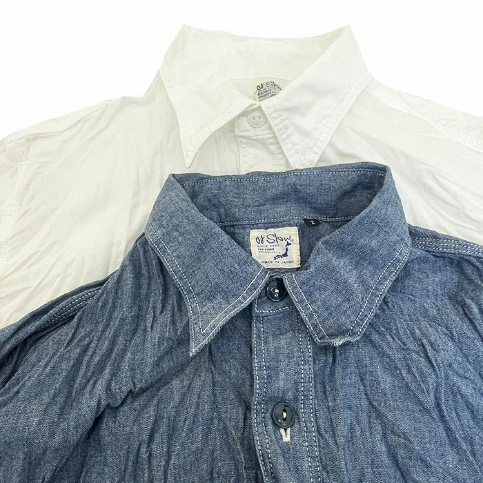 orslow オアスロウ スリムフィットワークシャツ シャンブレー SLIM FIT