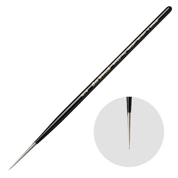 MAESTROシリーズは、赤テン（レッドセーブル）から採取する原毛のうち、特に上質なシベリアンコリンスキーの雄の尾のみを使った繊細な毛先と豊かな絵具含み、絶妙な弾力性を併せ持つ最高級筆です。スタンダー