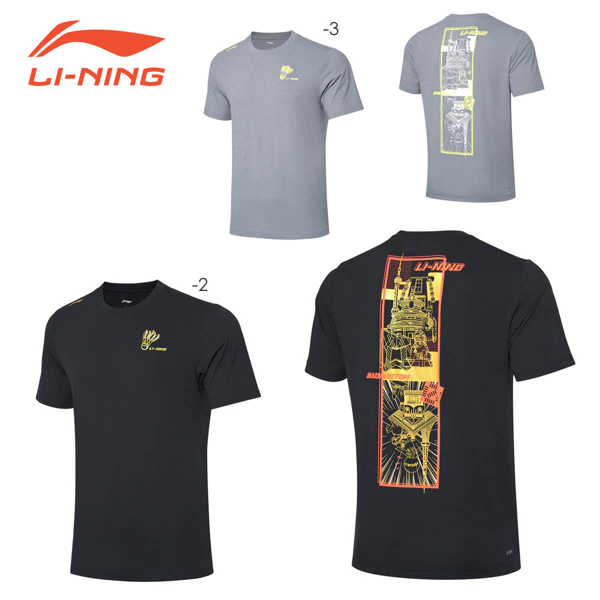 LI-NING AHSQ533 トレーニングTシャツ バドミントンウェア(ユニ