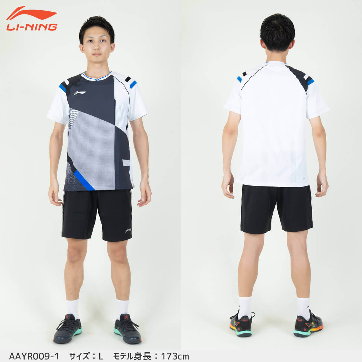 LI-NING AAYR009-1 Lサイズ LI-NING AAYR009 ゲームシャツ バドミントンウェア(ユニ/メンズ