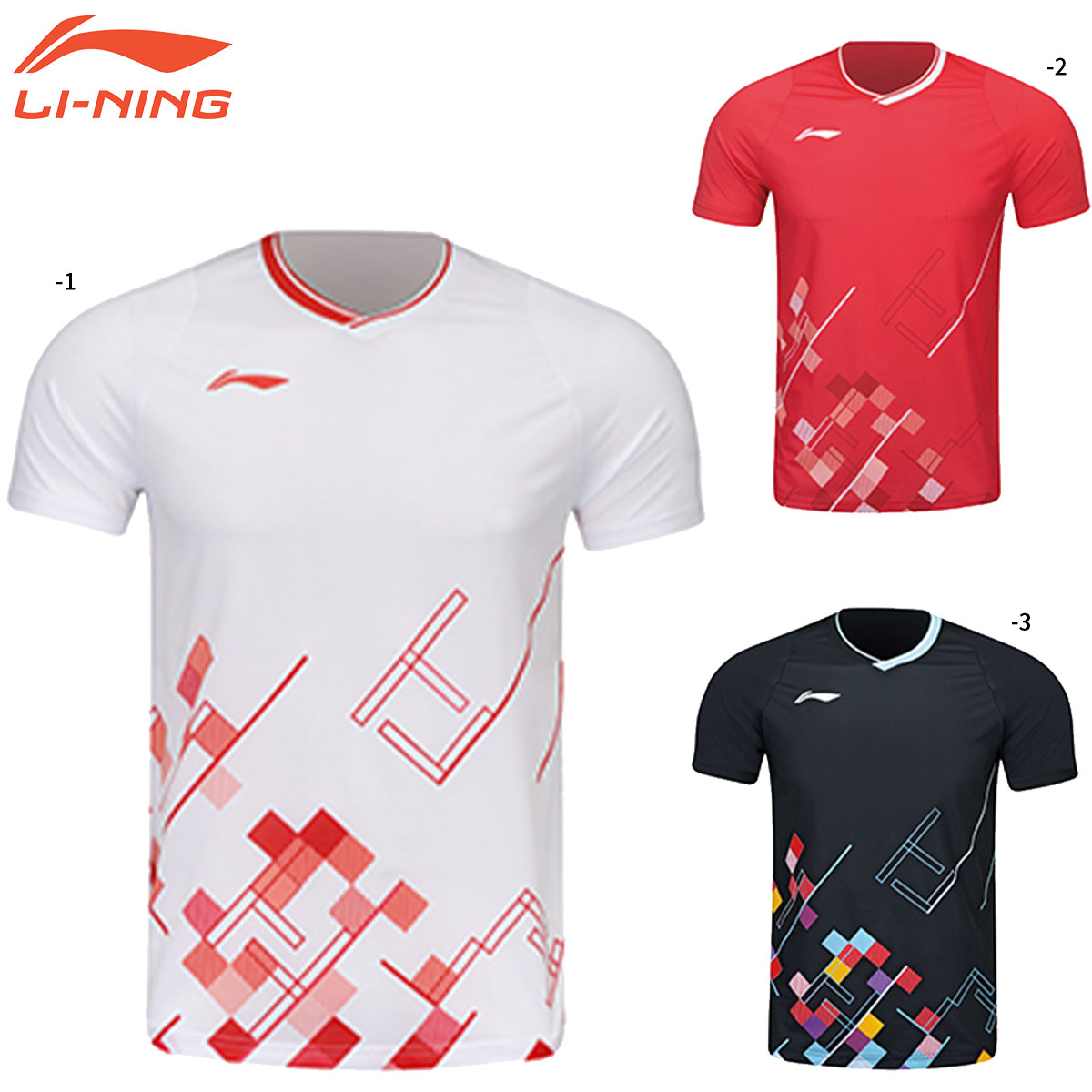 LI-NING　バドミントンウェア ユニSサイズ ホワイト/レッド LI-NING AWDS363 ウォームアップジャケット バドミントンウェア