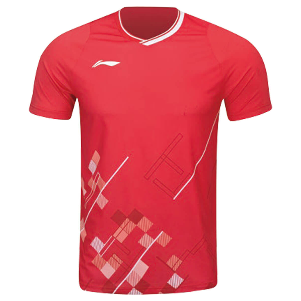 LI-NING　バドミントンウェア ユニSサイズ ホワイト/レッド LI-NING AWDS363 ウォームアップジャケット バドミントンウェア