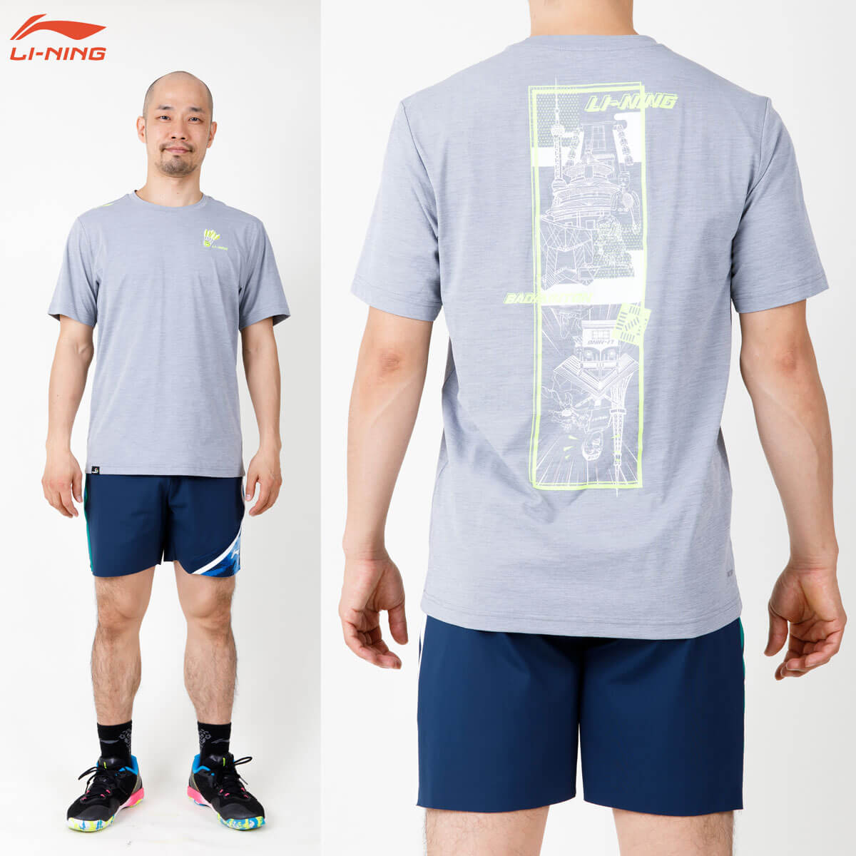 LI-NING AHSQ533 トレーニングTシャツ バドミントンウェア(ユニ