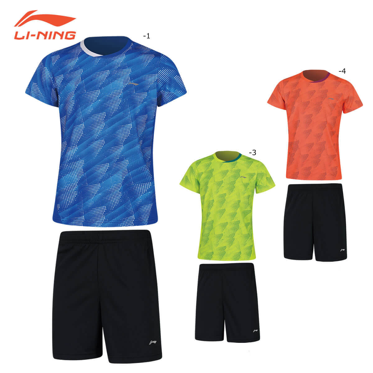 LI-NING AATP022 ゲームシャツ＋ハーフパンツセット
