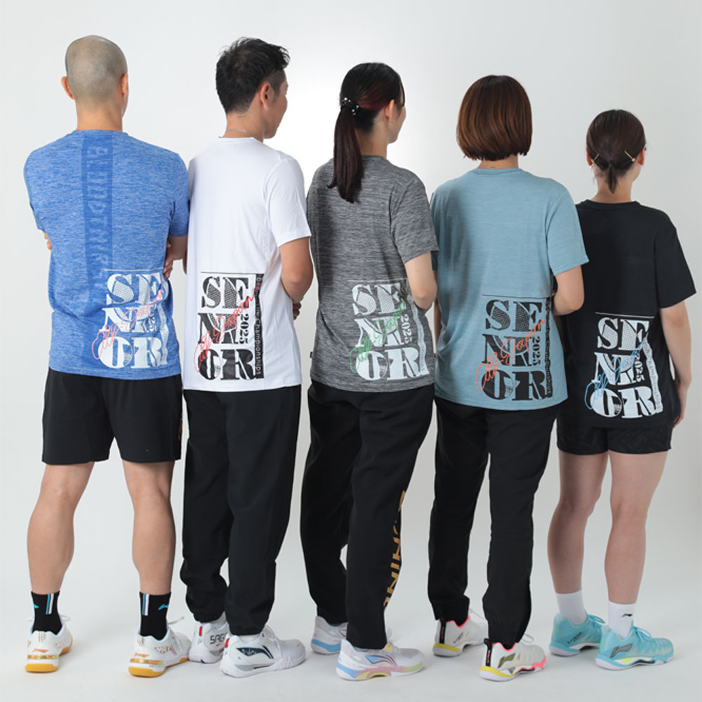 貴重！　バドミントン　都道府県入りウェア　まとめ売り 予約販売】LI-NING ATSR293 2025年全日本シニア大会記念Tシャツ