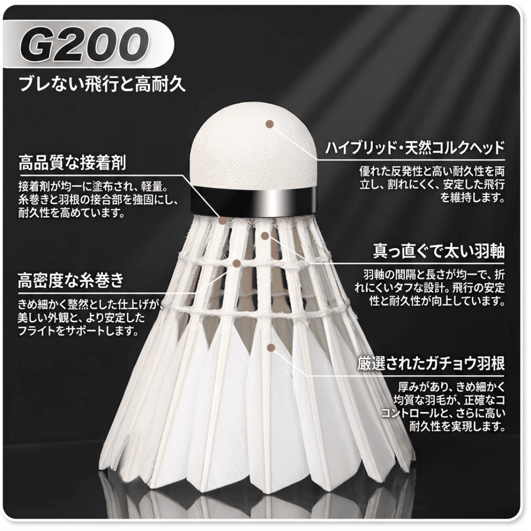 LI-NING G200 シャトルコック 練習球 バドミントンシャトル リーニン