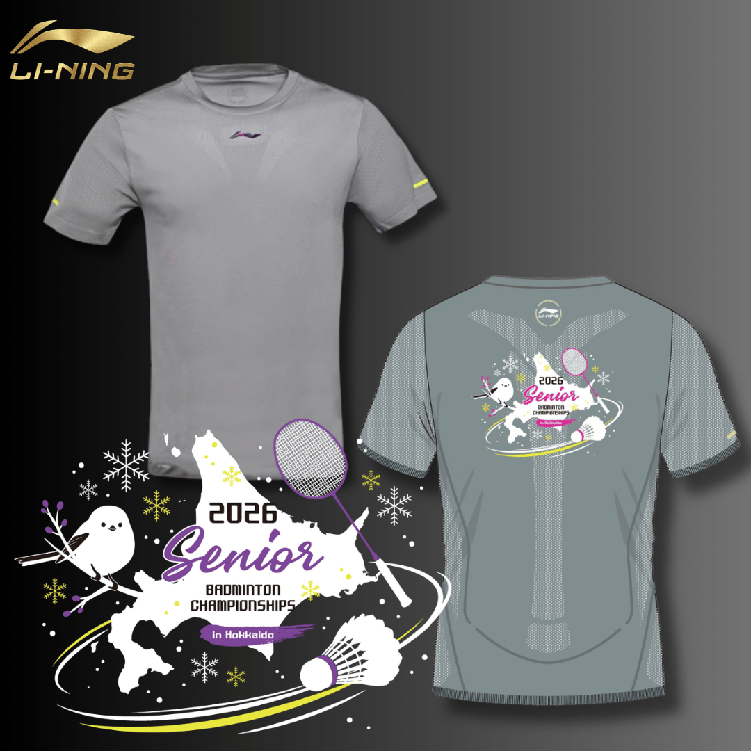 リーニン　Tシャツ　卓球　テニス　バトミントン 予約販売】LI-NINGATSR263 2026年全日本シニア大会記念Tシャツ 半袖