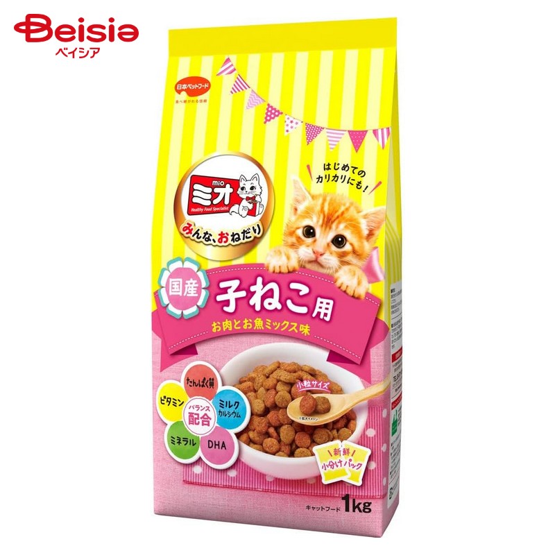 日本ペットフード ミオ ドライミックス 子ねこ用 お肉とお魚ミックス味 1kg ペット