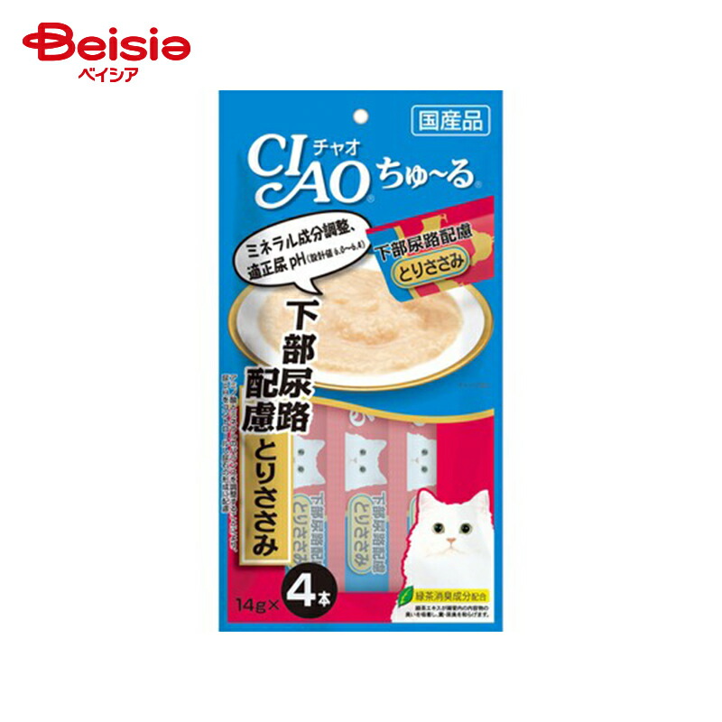 ＜ネコDK高評価商品＞いなば CIAO ちゅ〜る 下部尿路配慮 とりささみ（14g×4本）×6個 SC-106 チャオちゅーる