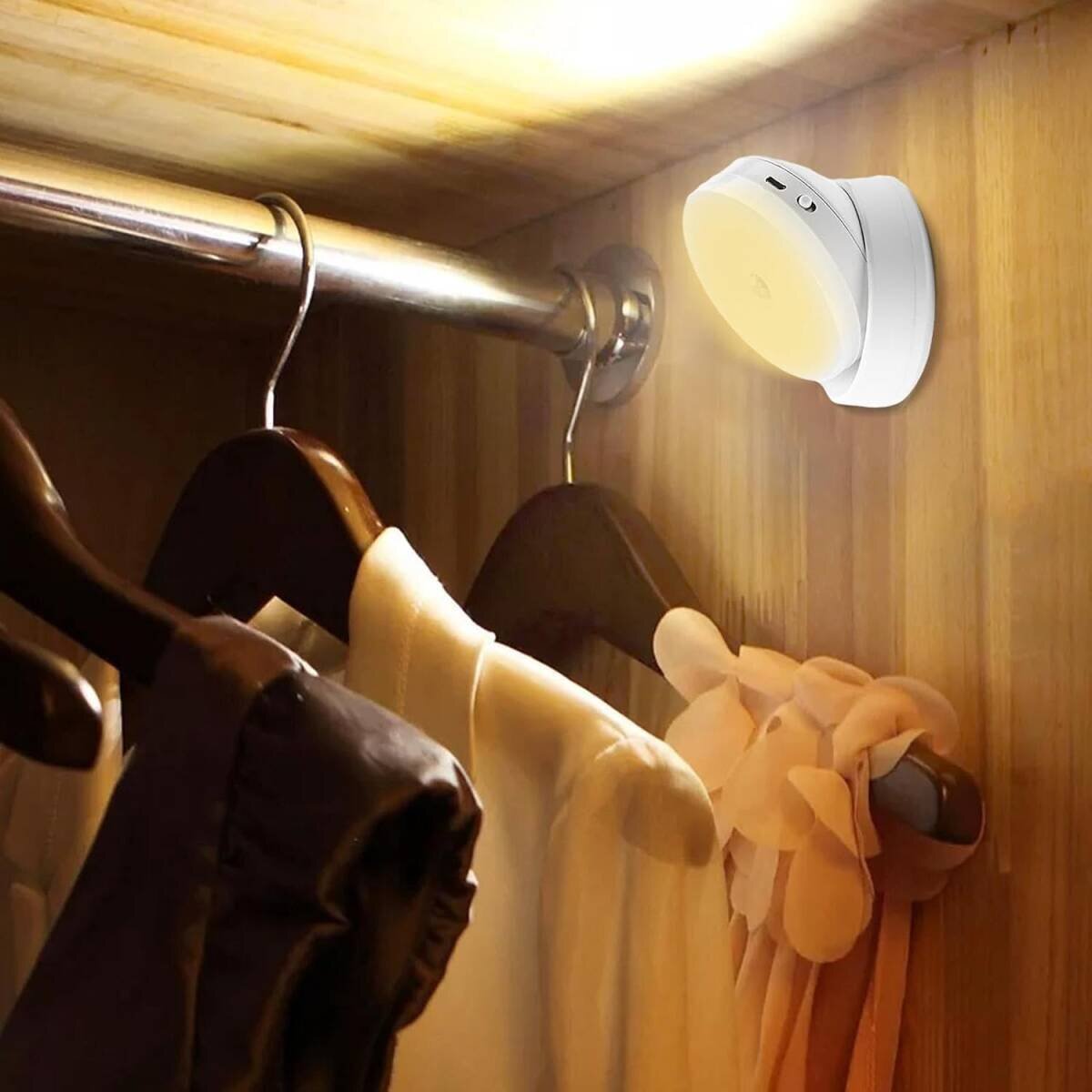 モーションセンサーライト 屋内 LED モーション ウォールライト 360度回転 LED常夜灯 バスルーム 寝室用 常夜灯