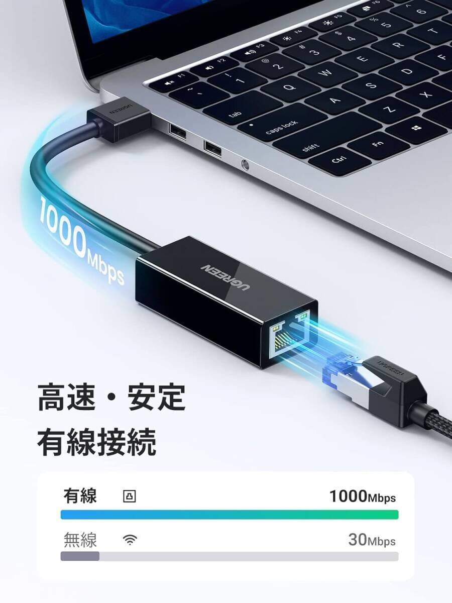 USB LAN 有線LANアダプタ Switch 有線LAN USB 3.0 to RJ45 ギガビットイーサネット 10/100/1000Mbps超高速 Switch