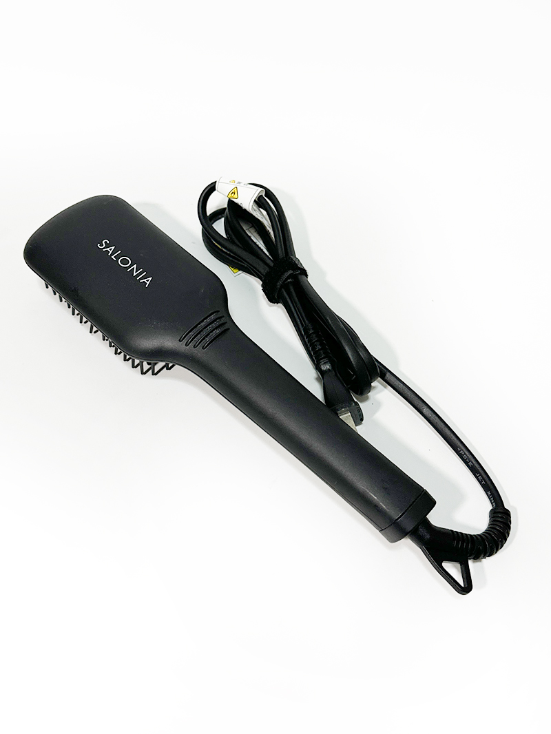 サロニア SALONIA ストレートヒートブラシ ワイドタイプ SL-012BK 動作確認済 100～210度 マイナスイオン