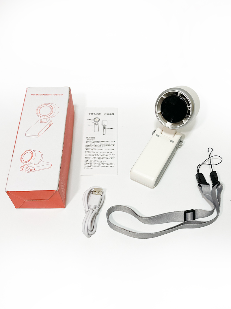 3イン1 手持ち扇風機 USB充電式 5段階強弱 180°可動 折りたたみ式 動作確認済 最大風速10m/s LEDディスプレイ