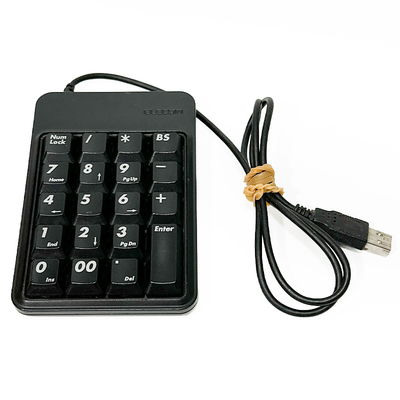 エレコム Elecom 2ポート USB1.1ハブ付 USBテンキーパッド TK-UE2BHBK 動作確認済