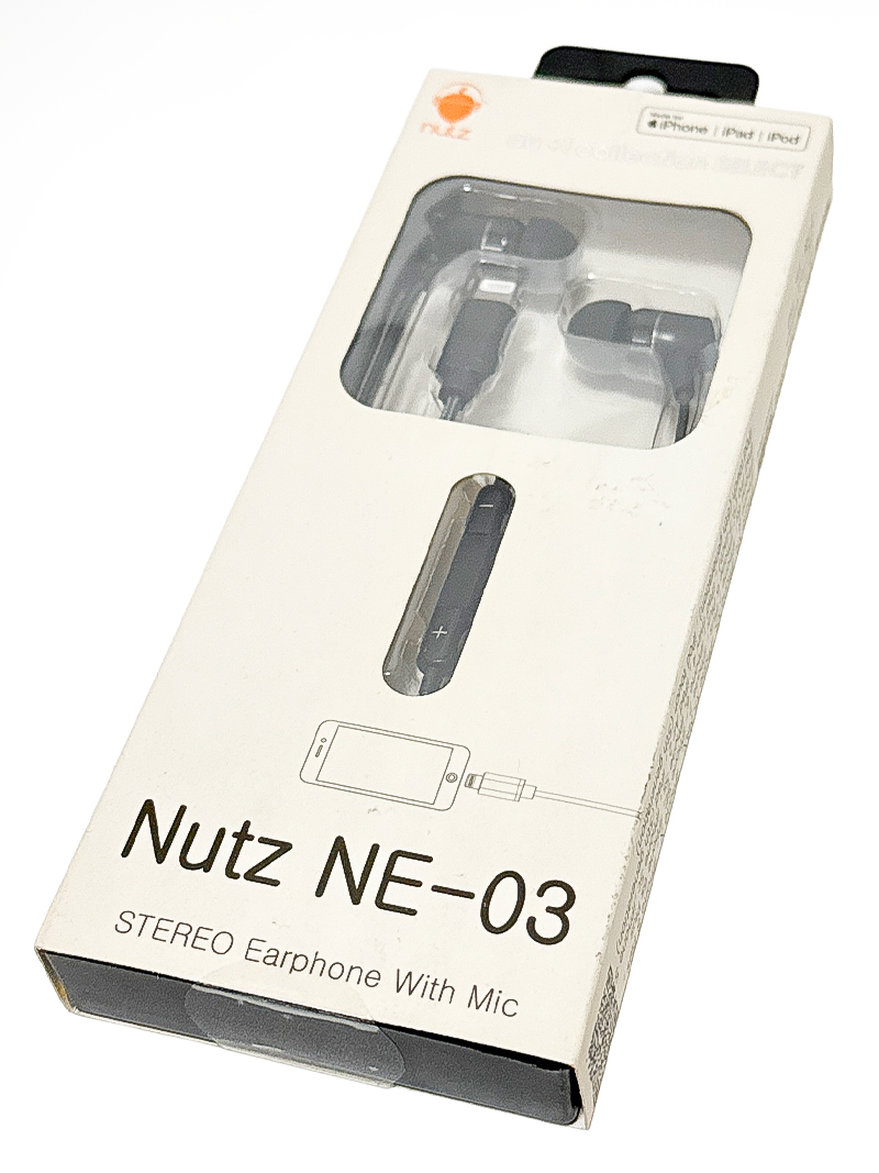 Nutz NE-03 リモコンマイク付き イヤホン ライトニング端子 iPhone ブラック 1m RS8E004K 新品未開封品