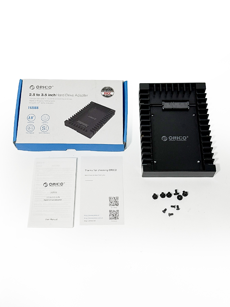 ORICO 2.5→3.5変換 2.5インチ HDD/SSD 変換マウンタ SATAインターフェース HDDケース 3.5インチ