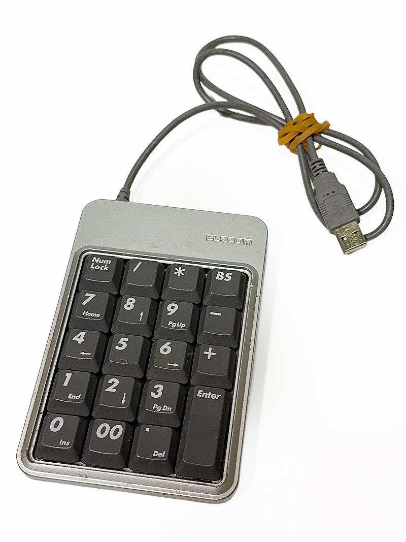 エレコム USBテンキーパッド TK-UEHSV 専用ソフト/ドライバー不要 大きな文字で見やすい数字キー 動作品