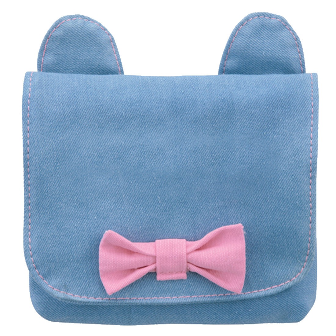 移動ポケット 女の子 ポケットポーチ かわいい ネコ マルチポーチ ねこ耳 ポケットティッシュポーチ リボン 移動ポッケ マルチポッケ ポシェットポケット クリップ ピンク ミント デニム風 通園 通学 入学 小学生 プレゼント キッズ ハンカチ 猫耳 無地 シンプル