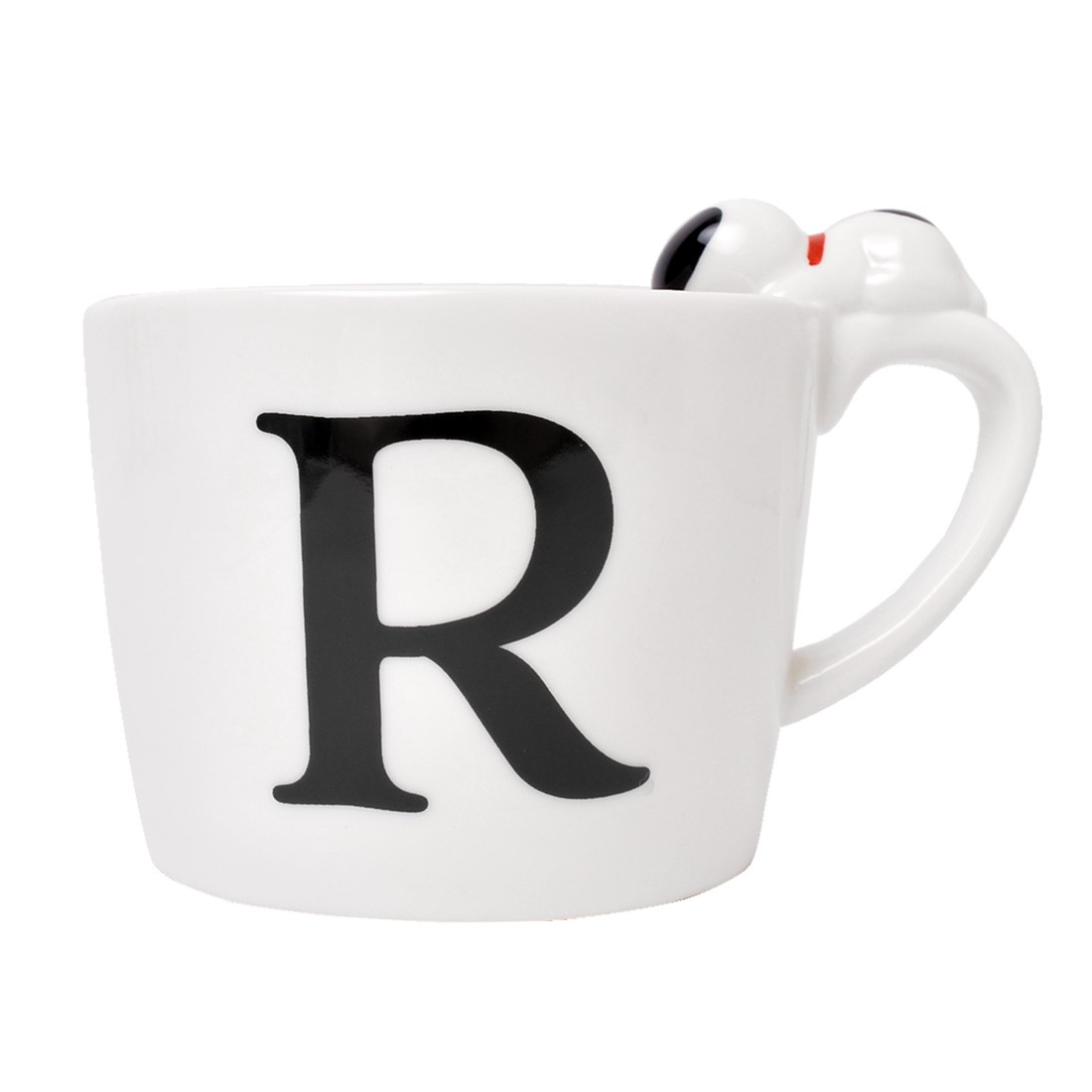 マグカップ スヌーピー イニシャル シンプル 白 マグ SNOOPY 陶器 コップ かわいい ペア マグカップ フィギュア付き おしゃれ ティーカップ モノクロ スヌーピーグッズ レディース メンズ おそろい 誕生日 引っ越し祝い オフィス コップ PEANUTS ギフト 贈り物 プレゼント