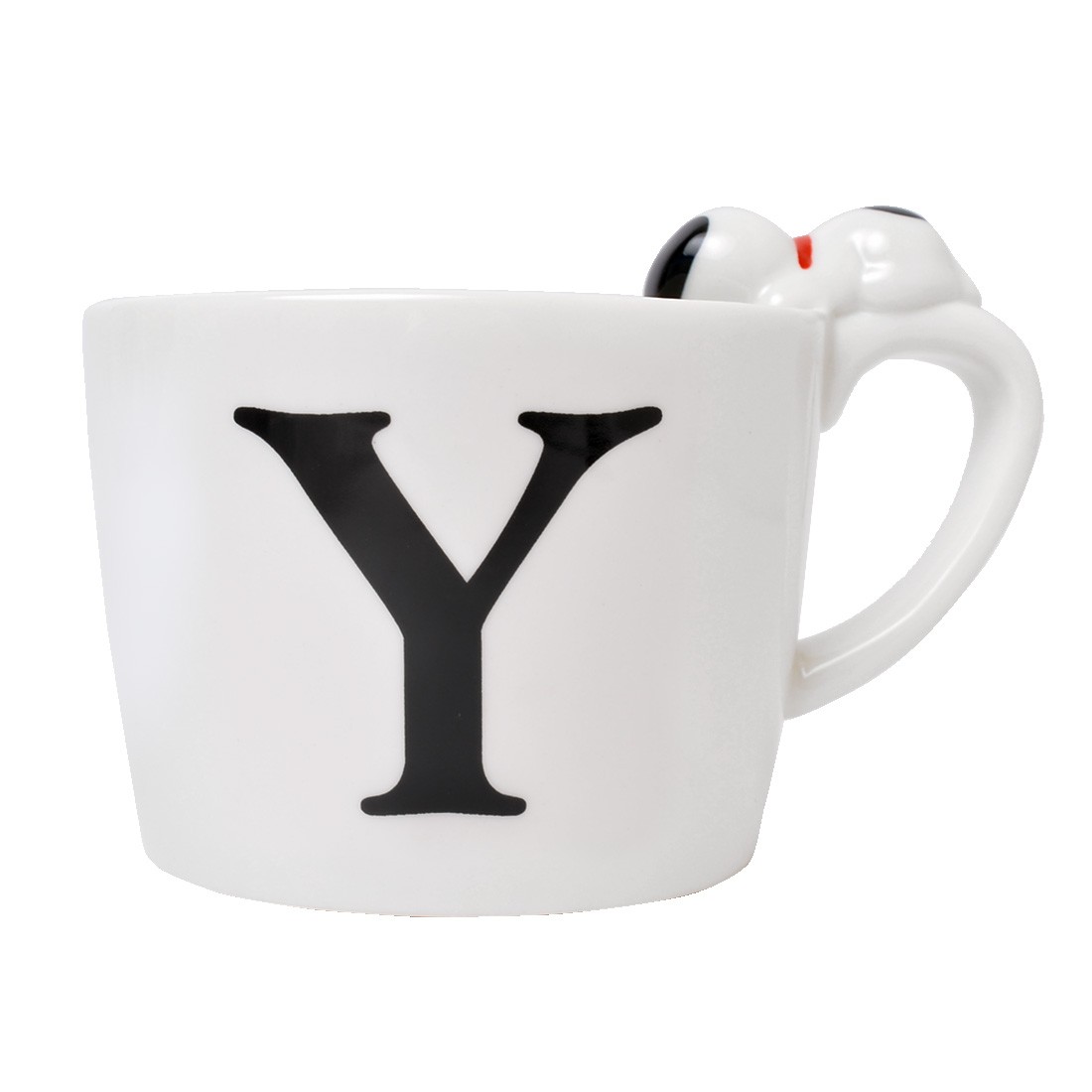 マグカップ スヌーピー イニシャル シンプル 白 マグ SNOOPY 陶器 コップ かわいい ペア マグカップ フィギュア付き おしゃれ ティーカップ モノクロ スヌーピーグッズ レディース メンズ おそろい 誕生日 引っ越し祝い オフィス コップ PEANUTS ギフト 贈り物 プレゼント