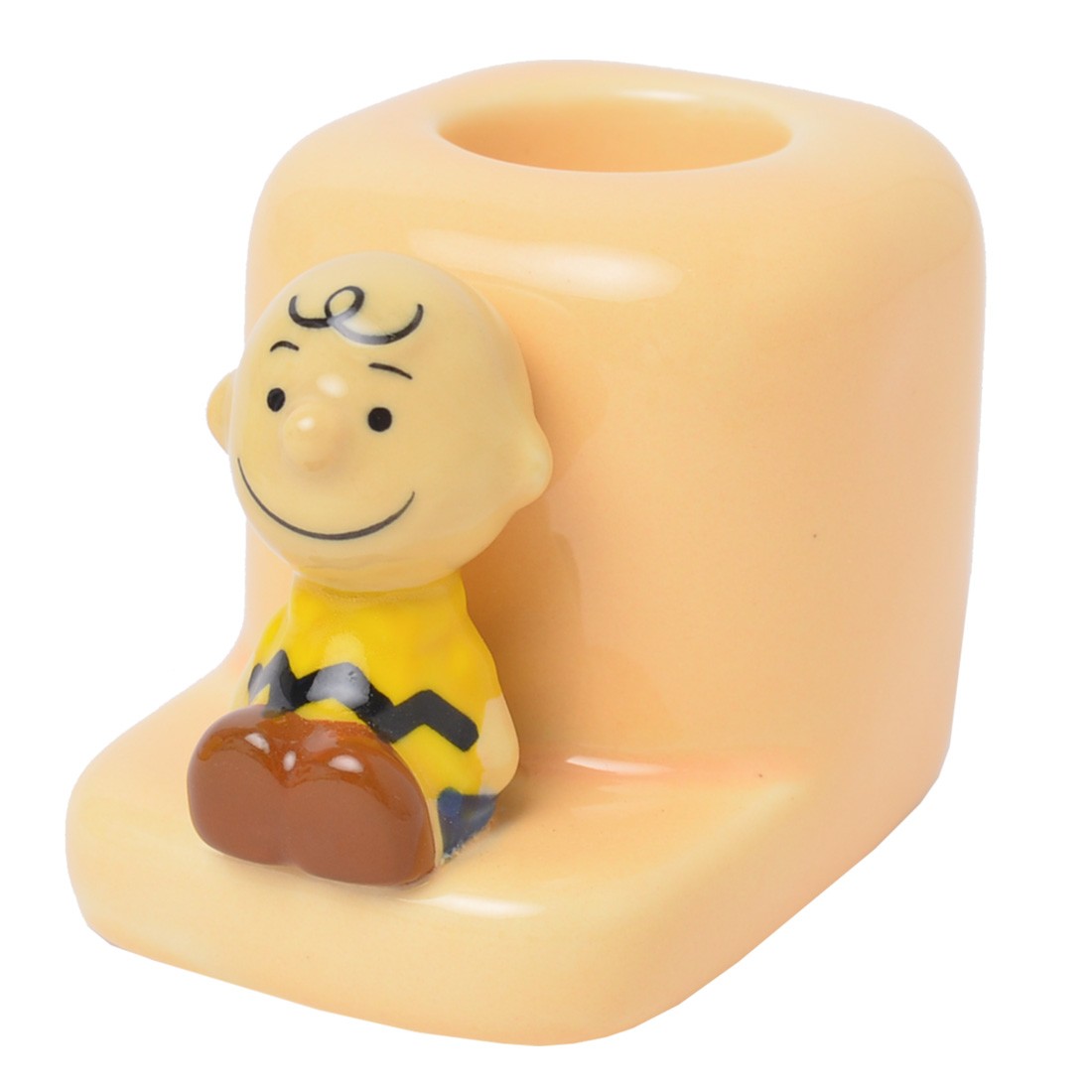 歯ブラシスタンド 一人暮らし かわいい チャーリーブラウン フィギュア付き 歯ブラシ置き 陶器 PEANUTS 歯ブラシホルダー キャラクター グッズ ピーナッツ ウッドストック スヌーピー おしゃれ キッズ 子供 プレゼント 洗面所 脱衣所 インテリア 一人用 1人用 歯ブラシ立て