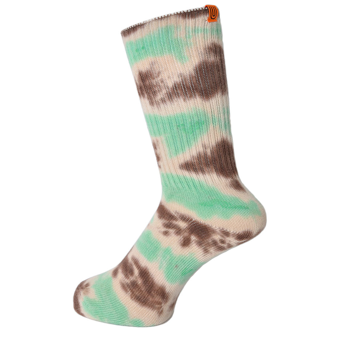 タイダイ柄 ソックス UNIVERSAL OVERALL ユニバーサルオーバーオール タイダイ 靴下 メンズ レディース 23-25cm 25-27cm クルー丈 靴下 クルーソックス おしゃれ　ブランド タイダイ染 オレンジ イエロー グリーン 黒 プレゼント クルー丈ソックス 綿混 コットン