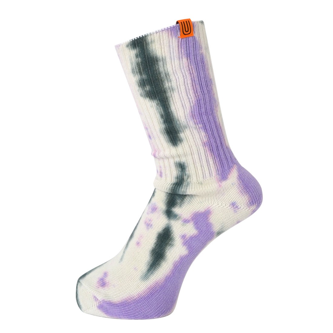 タイダイ柄 ソックス UNIVERSAL OVERALL ユニバーサルオーバーオール タイダイ 靴下 メンズ レディース 23-25cm 25-27cm クルー丈 靴下 クルーソックス おしゃれ　ブランド タイダイ染 オレンジ イエロー グリーン 黒 プレゼント クルー丈ソックス 綿混 コットン