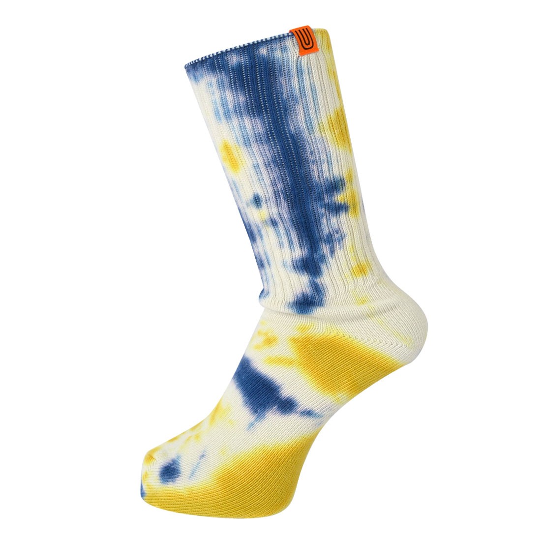 タイダイ柄 ソックス UNIVERSAL OVERALL ユニバーサルオーバーオール タイダイ 靴下 メンズ レディース 23-25cm 25-27cm クルー丈 靴下 クルーソックス おしゃれ　ブランド タイダイ染 オレンジ イエロー グリーン 黒 プレゼント クルー丈ソックス 綿混 コットン