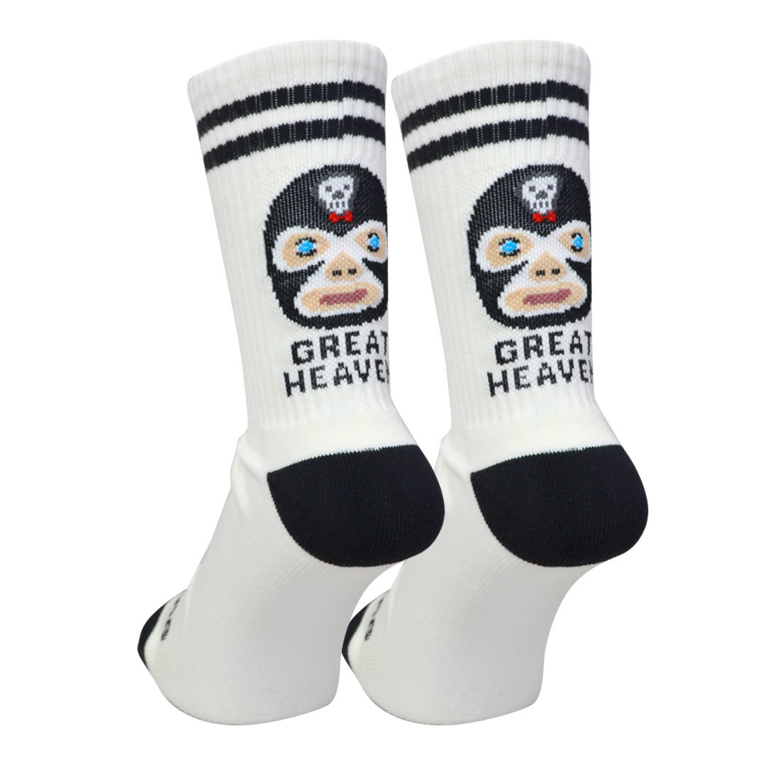 ジムマスター 靴下 ソックス gym master 覆面レスラー クルーソックス レディース 面白い 柄 メンズ 靴下 23-25cm 25-27cm 顔 レスラー フェイス 可愛い クルー丈 抗菌 消臭 おしゃれ カーキ 白 ベージュ 裏パイル 底パイル 暖かい ハイソックス おしゃれ ブランド ユニーク