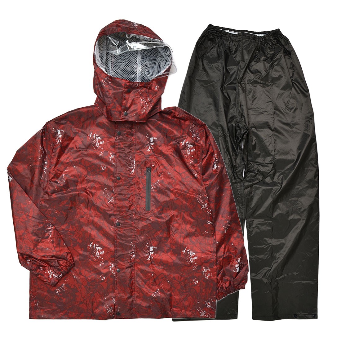 レインウェア 上下 カジメイク レインウェア メンズ レインスーツ おしゃれ 上下セット 防水 3297 S M L LL 3L 4L 通勤 通学 自転車 雨合羽 カッパ 蒸れにくい 透湿 耐水圧8000mm 裏メッシュ レインウェア かっこいい レディース フード 雨具 黒 紺 赤 柄