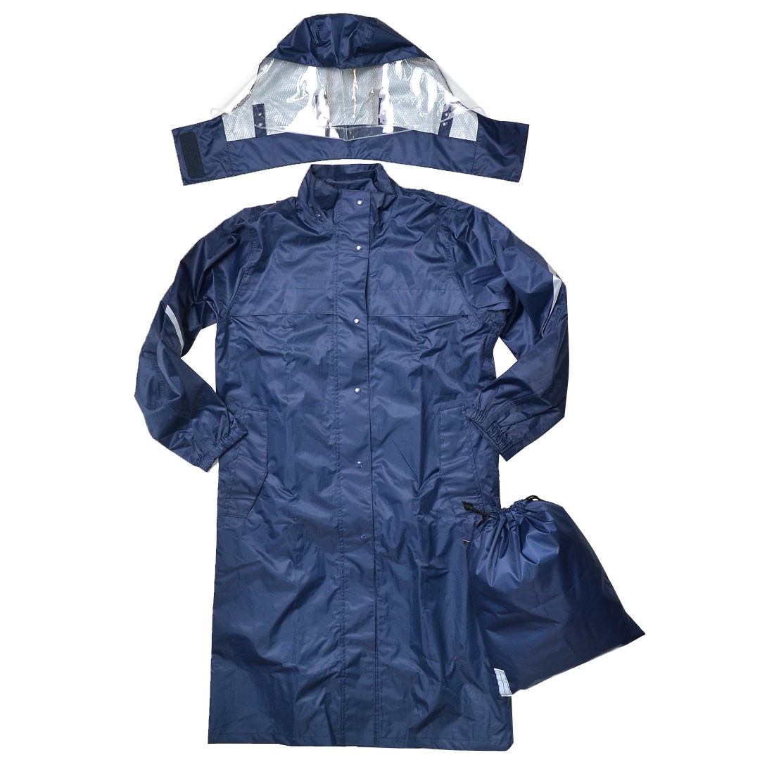レインコート 自転車 学生 リュック対応 レディース メンズ 防水 軽量 通勤 カッパ 合羽 レインウエア 雨具 バイク 防水 軽い カジメイク 3370 裏メッシュ レインコート 台風 ホワイト ネイビー 紺 合羽 袋付き マチ付き おしゃれ シンプル リフレクター 防災