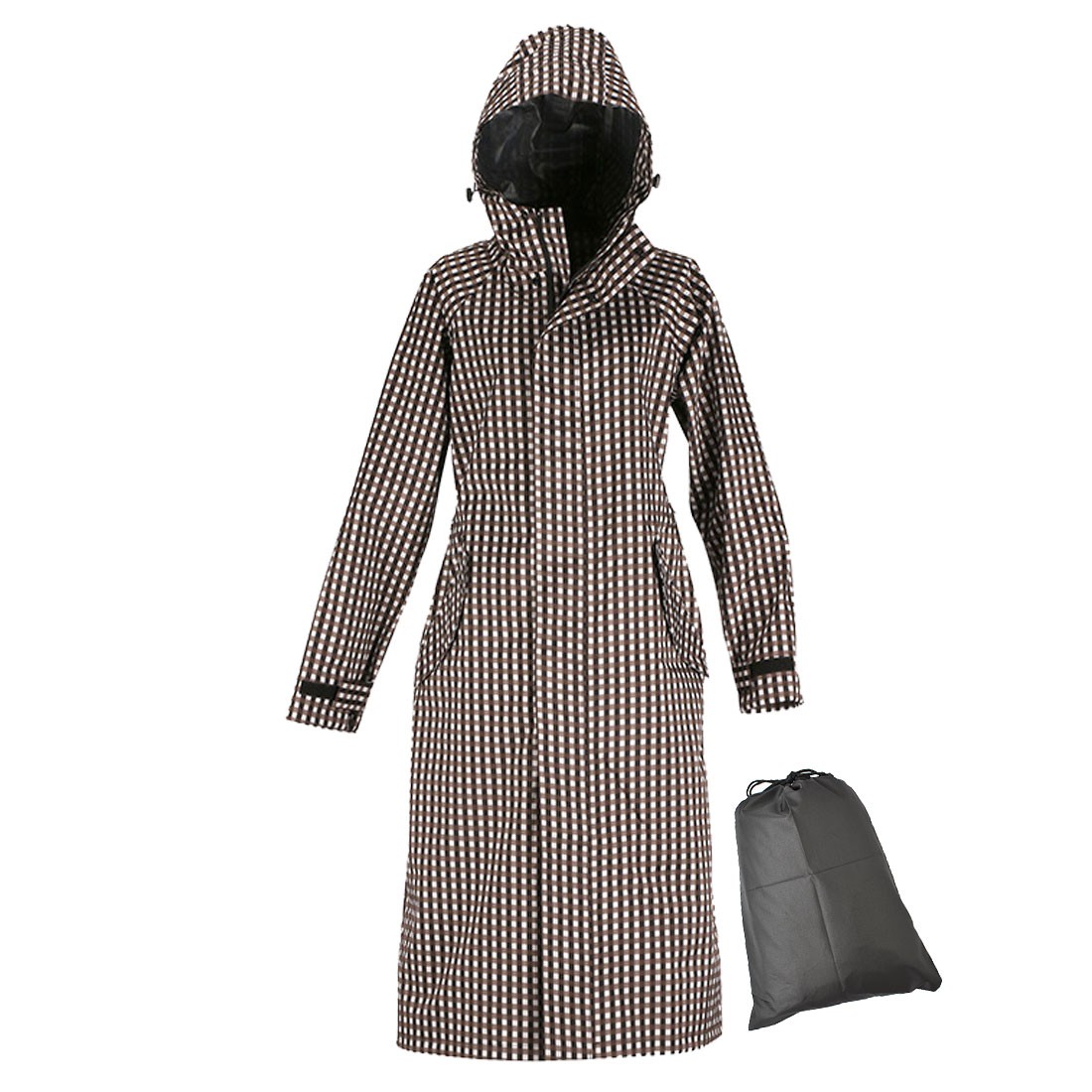 レインコート レディース ロング 自転車 大きいサイズ Ｍ L 7440 カジメイク かわいい 蒸れにくい ムレにくい おしゃれ 通勤 通学 レインウェア 防水 軽量 薄手 カッパ 合羽 雨具 収納袋付き メンズ シンプル 無地 カーキ ベージュ ギンガム チェック