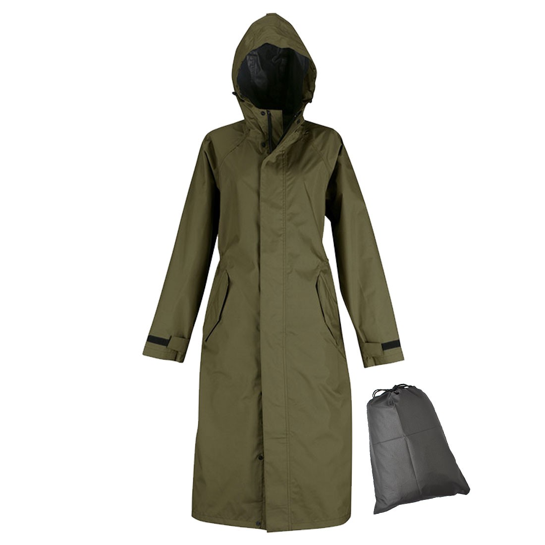 レインコート レディース ロング 自転車 大きいサイズ Ｍ L 7440 カジメイク かわいい 蒸れにくい ムレにくい おしゃれ 通勤 通学 レインウェア 防水 軽量 薄手 カッパ 合羽 雨具 収納袋付き メンズ シンプル 無地 カーキ ベージュ ギンガム チェック