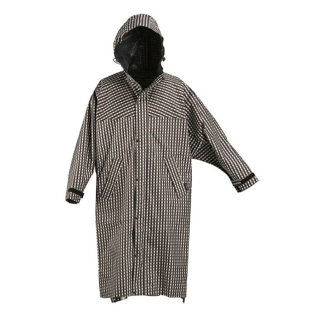 レインポンチョ 自転車 ロング 長い ポンチョ レディース メンズ おしゃれ 通勤 通学 カッパ レインウエア レインハイポンチョ 雨具 バイク 防水 軽量 7441 蒸れにくい レインコート かわいい 収納袋付き 無地 カーキ ベージュ ギンガム チェック カジメイク