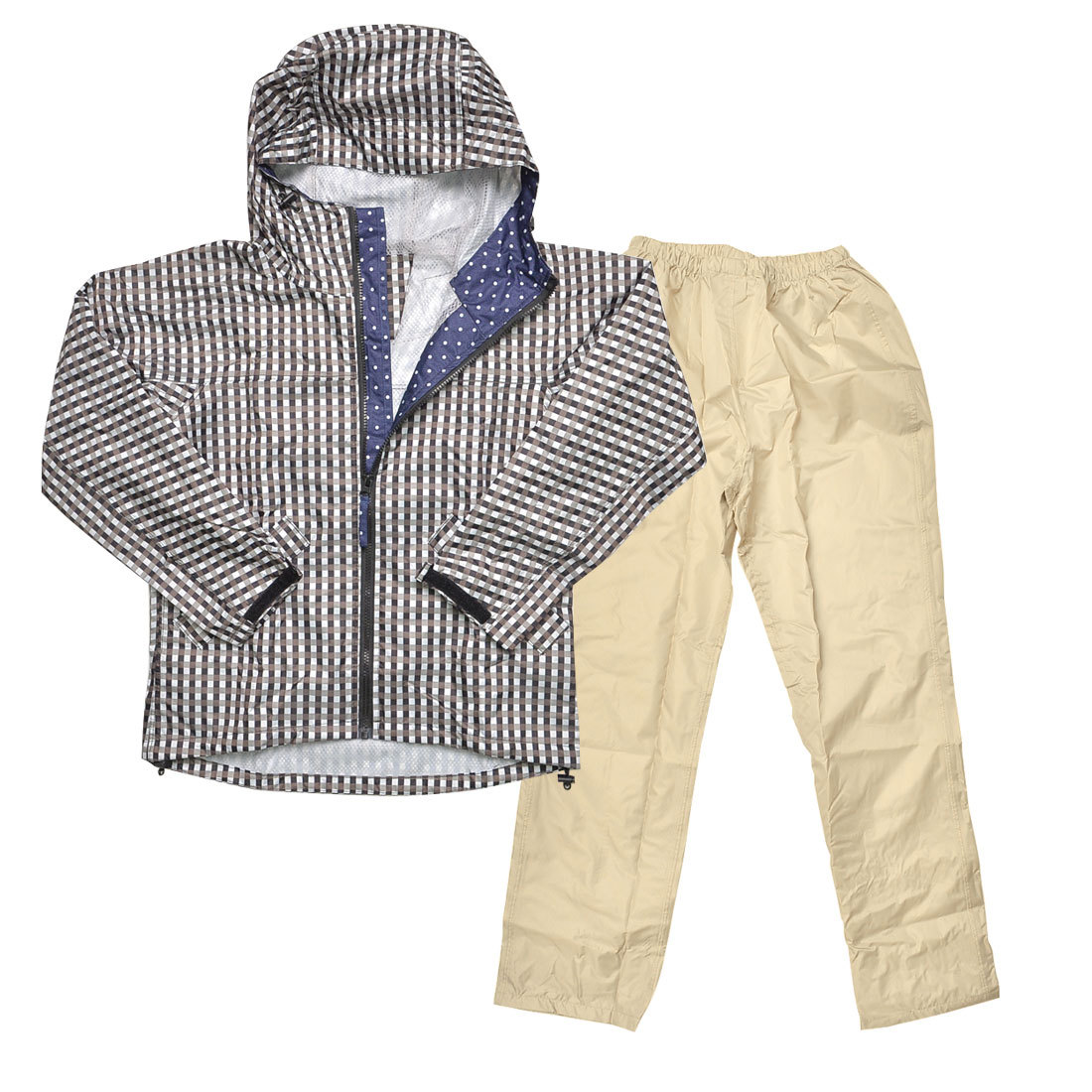 レインウェア 上下 自転車 レディース レインコート レインスーツ メンズ カジメイク 上下セット おしゃれ 防水 軽量 細身 通勤 通学 カッパ 雨具 バイク 防水 軽量 7480 ウィズレインスーツ S M L LL 蒸れにくい 裏メッシュ レインコート 台風 ギンガム デニム