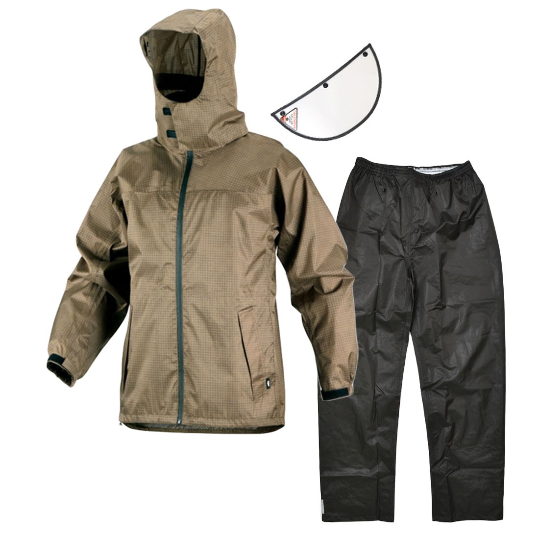 レインコート 上下 バイザー付き 回転フード カジメイク ピラルク 7580 レインウェア メンズ レインスーツ 上下セット 防水 S M L LL 3L 4L 通勤 通学 自転車 カッパ 蒸れにくい 透湿 耐水圧10000mm 裏メッシュ レディース フード付き 雨具 黒 白 チェック