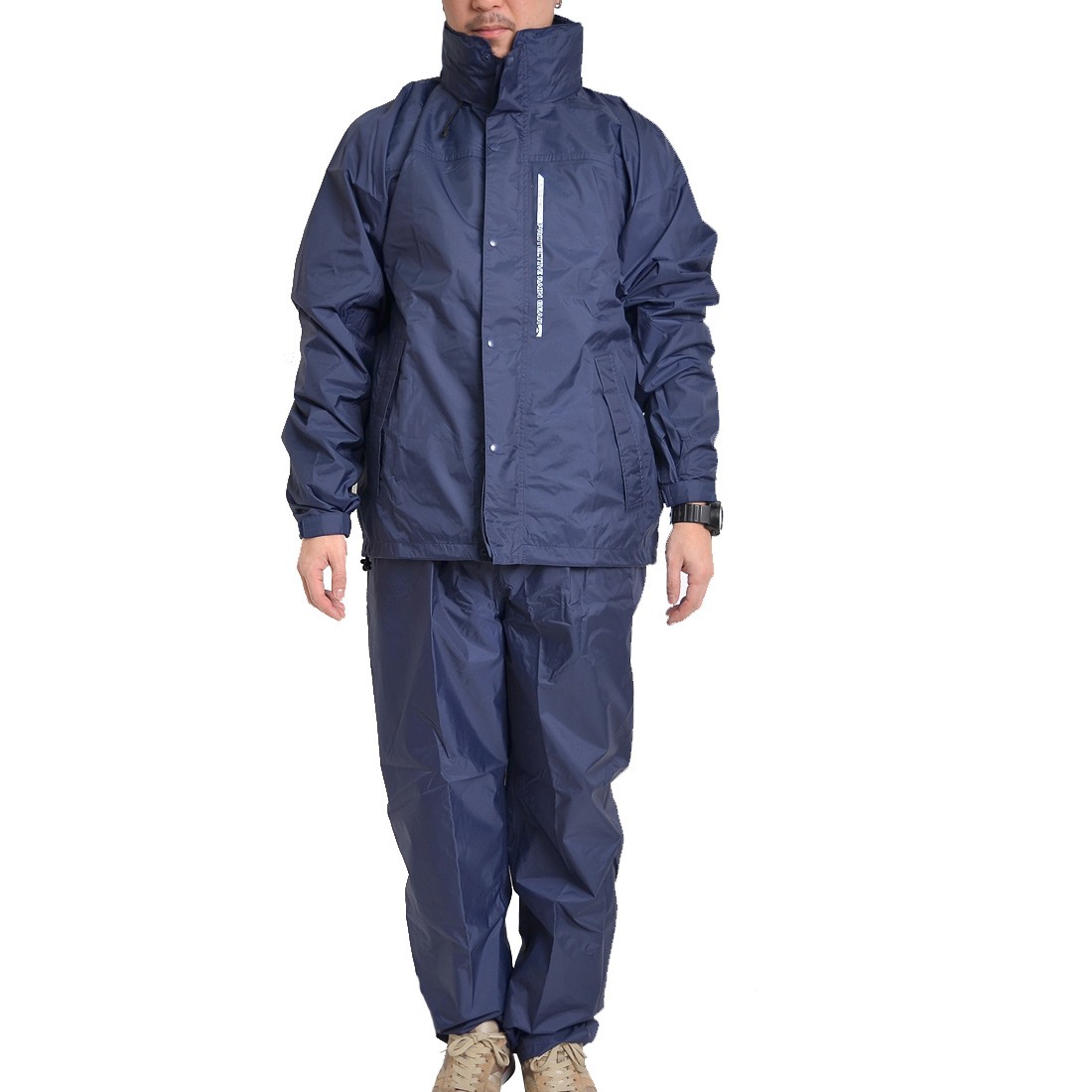 レインウェア 上下 メンズ レディース 自転車 蒸れにくい 透湿レインスーツ レインコート 上下セット セット カッパ 作業着 雨具 合羽 日本素材 さらさら 裏メッシュ breathatec 高機能素材 イベント 通勤 通学 上下組 7740 リフレクター フード カジメイク