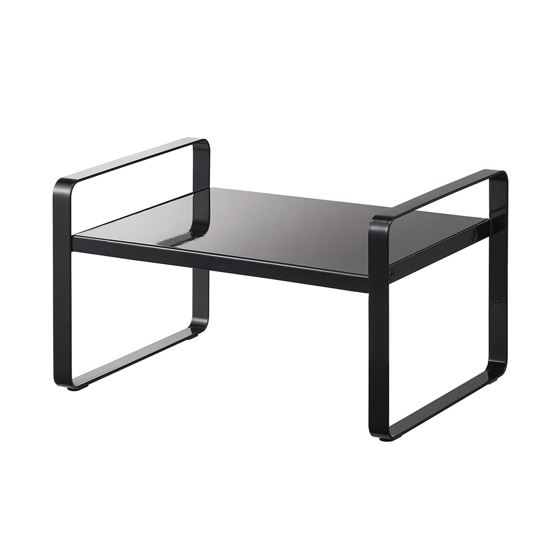 伸縮 収納 ラック 2段 山崎実業 タワー シンク下 カウンター キッチン 洗面台 伸縮式 小さめ スリム コンパクト tower おしゃれ シンプル ブランド 黒 ブラック 白 ホワイト 奥行き20 幅27～45cm 高さ10cm キッチンラック 収納 新宿棚 洗面下 パントリー 食器棚 隙間収納