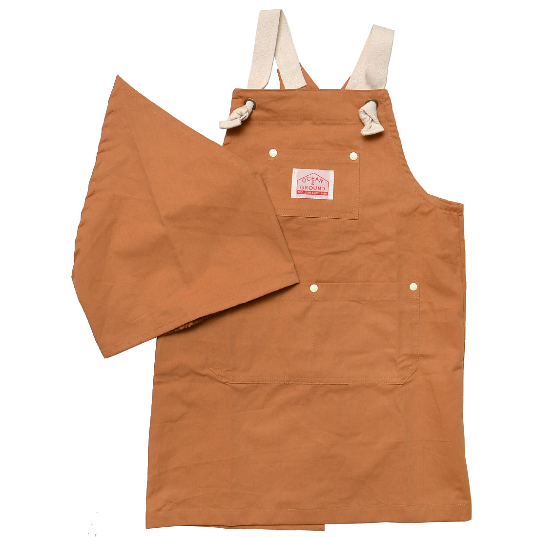 子供 エプロン OCEAN＆GROUND 三角巾 セット キッズ エプロン オーシャンアンドグラウンド おしゃれ 1918003 1918005 入園 入学 バッククロス 100 110 120 130 140 150 160 男の子 女の子 三角巾 ゴム 子供用 かわいい 小学生 中学生 幼稚園 保育園 無地 デニム