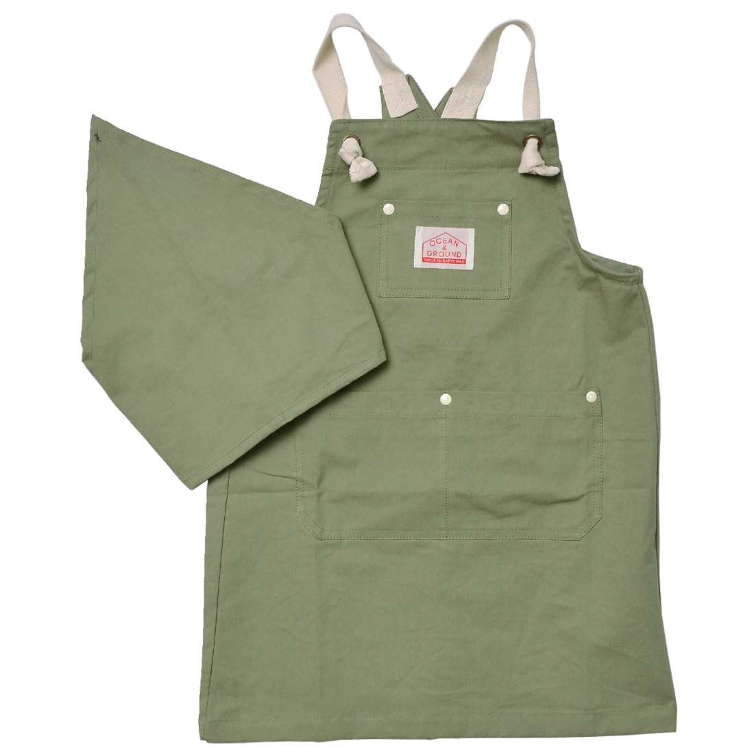 子供 エプロン OCEAN＆GROUND 三角巾 セット キッズ エプロン オーシャンアンドグラウンド おしゃれ 1918003 1918005 入園 入学 バッククロス 100 110 120 130 140 150 160 男の子 女の子 三角巾 ゴム 子供用 かわいい 小学生 中学生 幼稚園 保育園 無地 デニム