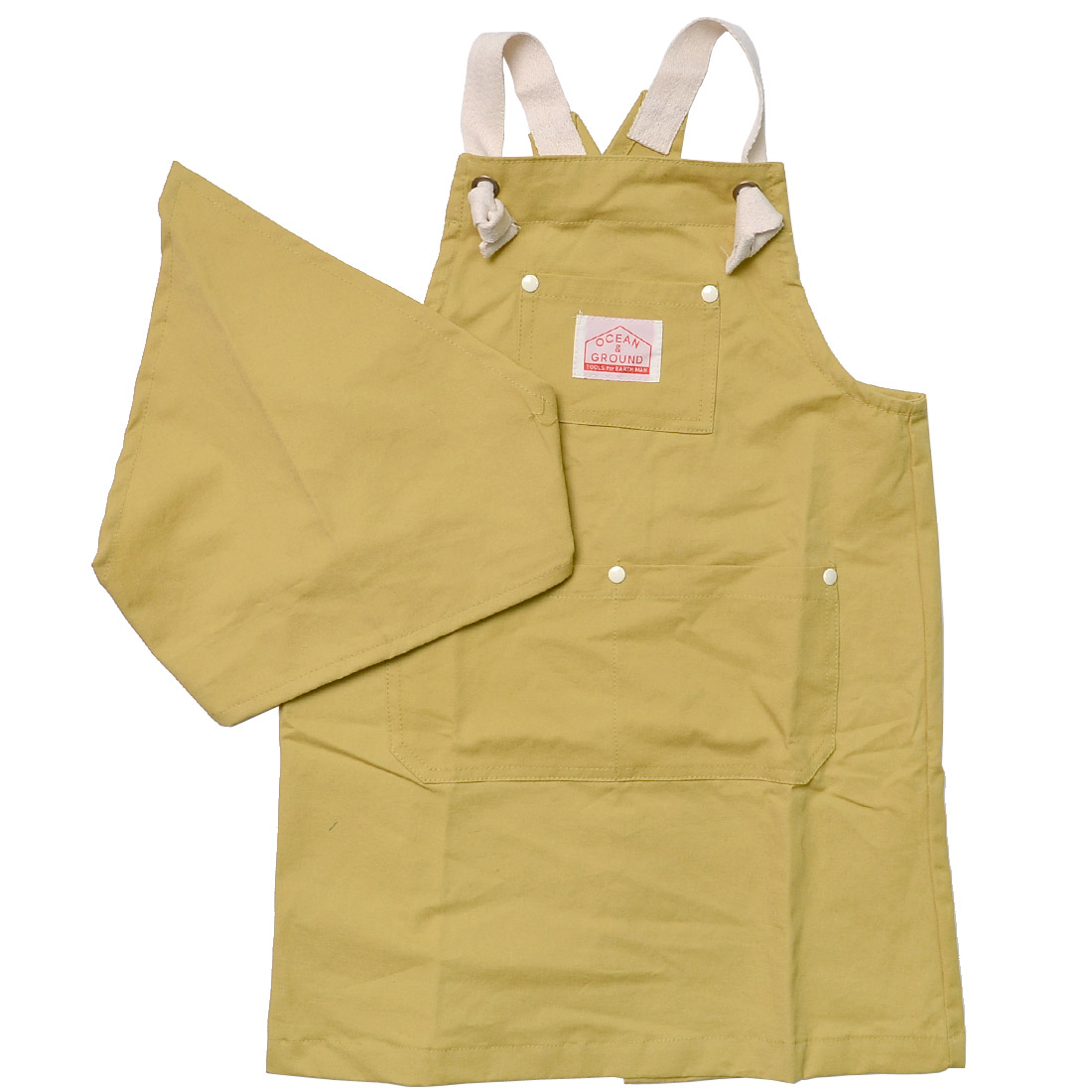 子供 エプロン OCEAN＆GROUND 三角巾 セット キッズ エプロン オーシャンアンドグラウンド おしゃれ 1918003 1918005 入園 入学 バッククロス 100 110 120 130 140 150 160 男の子 女の子 三角巾 ゴム 子供用 かわいい 小学生 中学生 幼稚園 保育園 無地 デニム