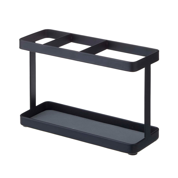 ドライヤー&ヘアアイロンスタンド tower 山崎実業 洗面所 シンプル 白黒  すっきり まとめる 収納 収納ボックス ヘアアイロン 洗面所グッズ フック 扉にかける コードまとめ 耐荷重3kg モダン さっと取り出す ホワイト ブラック コンパクト 省スペース 置き場 2284 2285