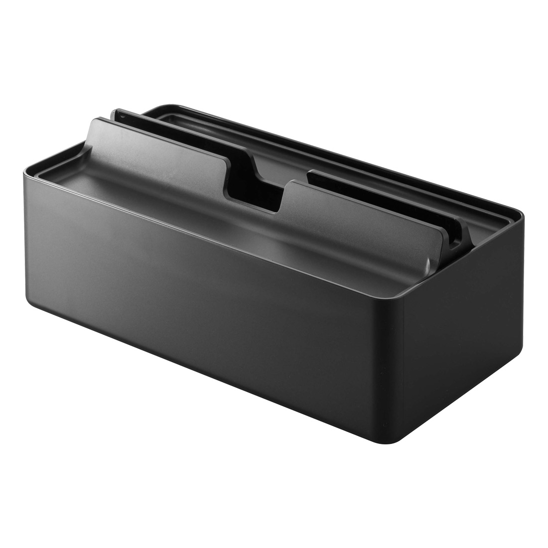 山崎実業 トレー蓋付きペーパータオルケース タワー tower 蓋つき フタつき ペーパータオル ホルダー 5874 5875 ボックスティッシュケース ティッシュカバー アクセサリートレー 小物入れ 一時置き 洗面所 お手洗い リビング ホワイト ブラック おしゃれ インテリア ブランド