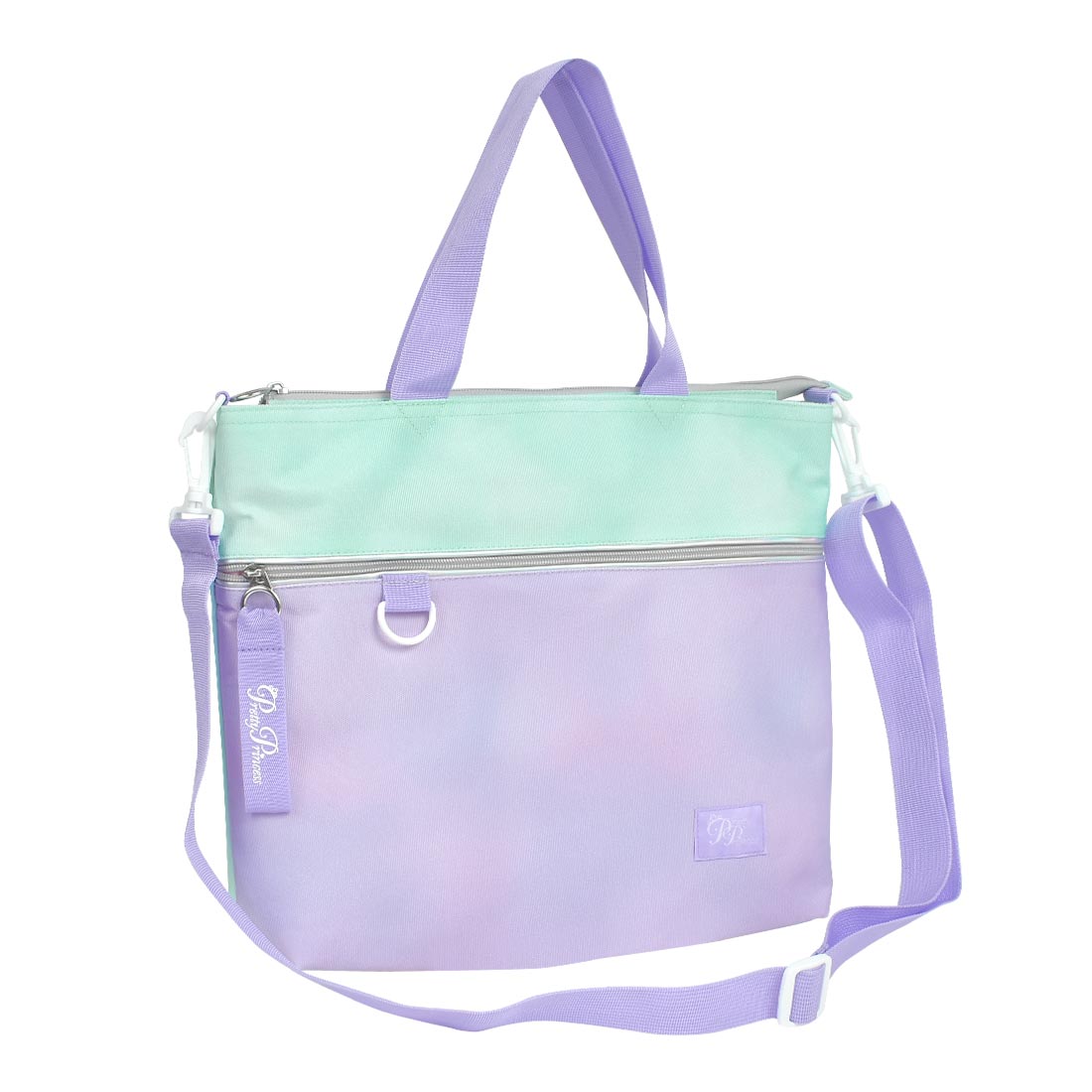 レッスンバッグ 女の子 キッズ ショルダーバッグ  pretty princess 子供 入学 手提げバッグ トートバッグ お稽古バッグ おけいこバッグ プリティプリンセス 習い事バッグ A4 マチ付き ブラック パープル ラベンダー ミント かわいい おしゃれ 小学生 幼稚園 入園