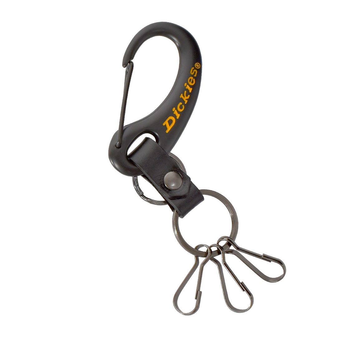 カラビナ キーホルダー dickies ディッキーズ おしゃれ ブランド キーリング キーフック 小物 鍵 ブラック 黒 シルバー レザー 革 メンズ レディース メタル 雑貨 キー 誕生日 ギフト プレゼント おしゃれ かっこいい ホワイトデー 通学 男子 女子 父の日 母の日 男女兼用