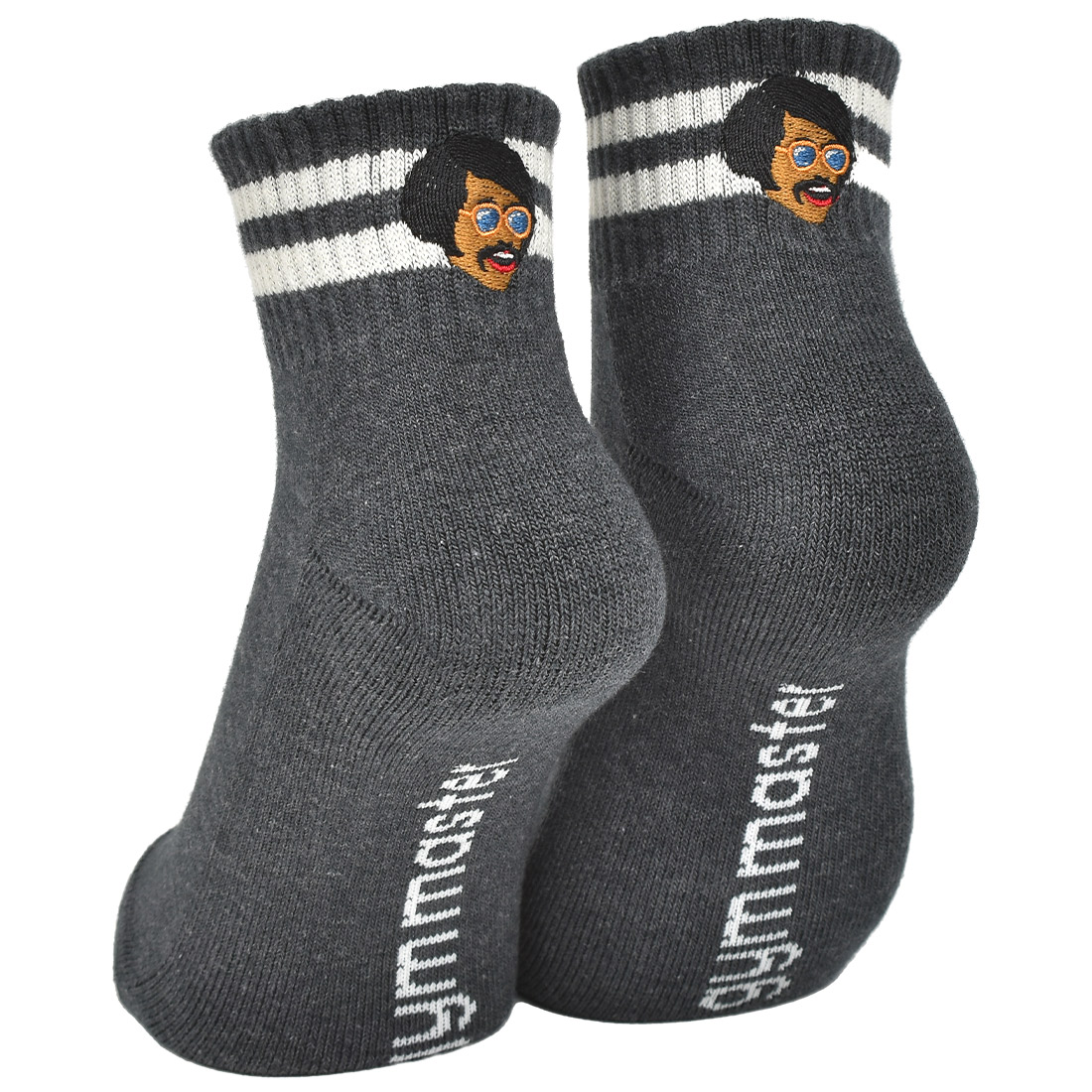 靴下 メンズ レディース ジムマスター gymmaster おしゃれ 可愛い 抗菌 消臭 防蚊 面白い おもしろ 柄 G466624 23 24 25 26 27 cm クルーソックス ロークルー リブソックス スニーカーソックス くつ下 ブランド 刺繍 グレー 白 ホワイト ボーダー 裏パイル 綿 ラインソックス