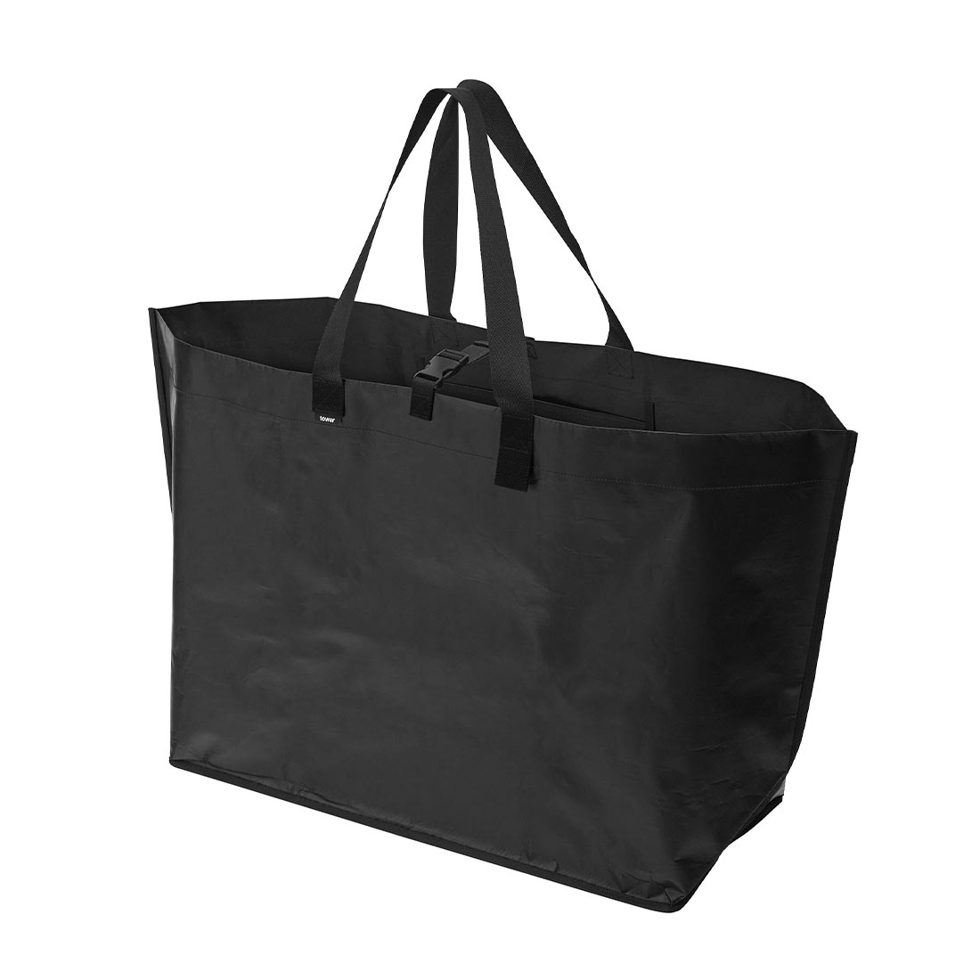 トートバッグ 山崎実業 tower 1846 1847 ポリエチレンシート外遊び収納バッグ ワイド タワー 大きい 大容量 特大 大型 軽量 袋 ギアバッグ キャンプ アウトドア ランドリー おもちゃ ボール キッズバイク 自転車 収納 防水 撥水 折りたたみ 持ち運び 肩掛け 無地 黒 防災